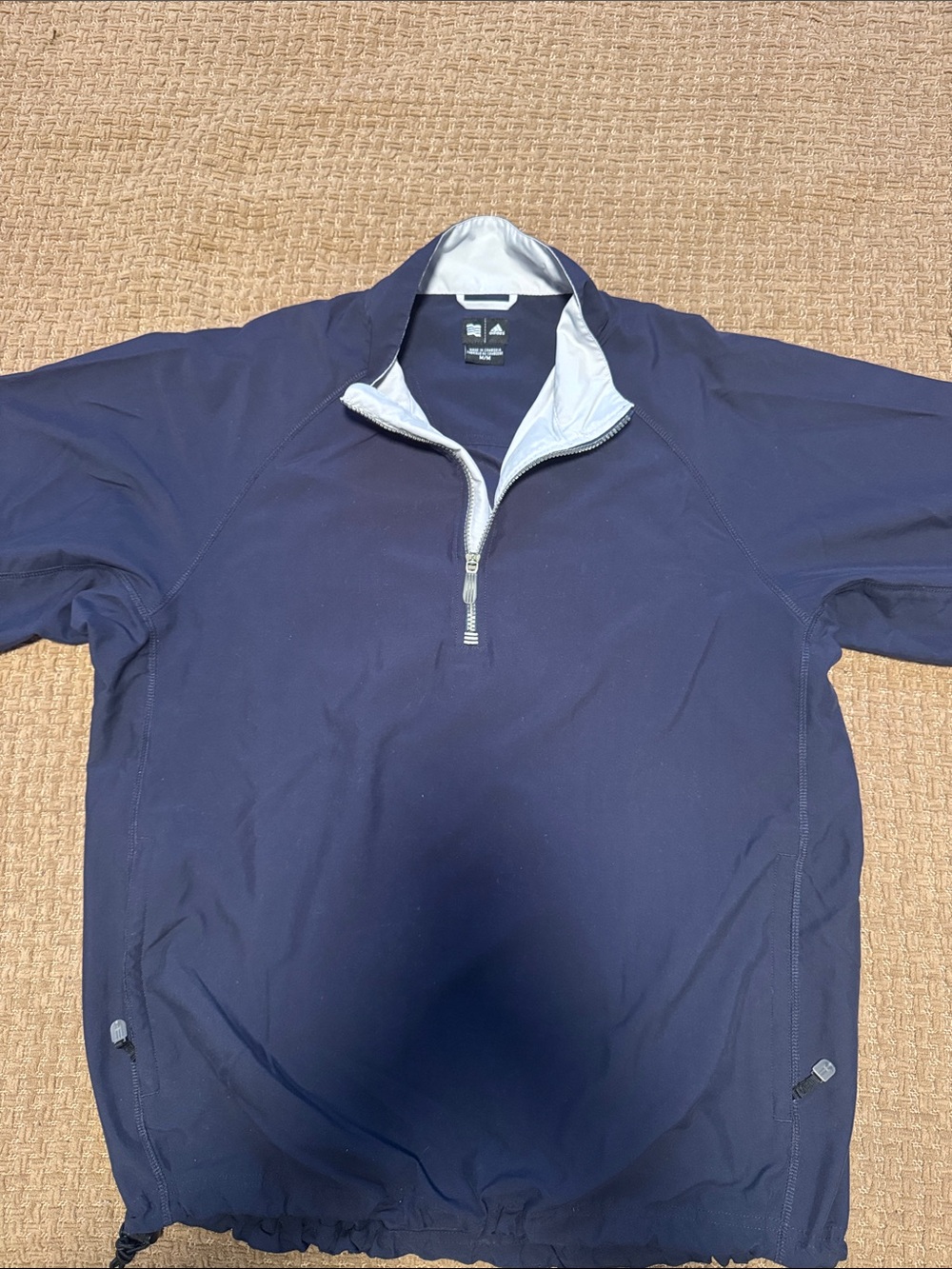 Vintage Adidas Navy Blue Quarter-Zip Pullover